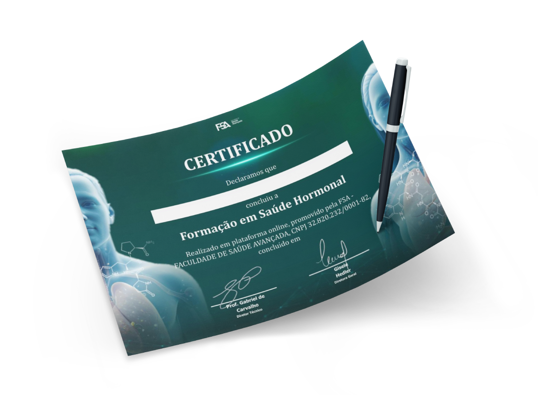 Modelo do certificado de conclusão da Formação em Saúde Hormonal